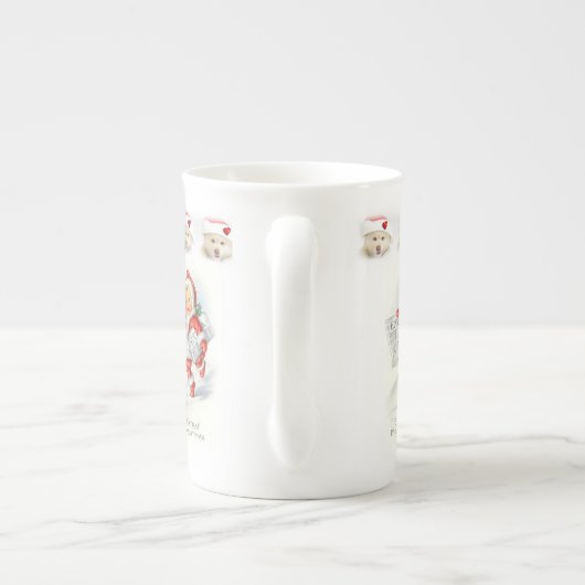 Kerstmis Mok, , Vrolijk Kerstfeest Porselein Kop (Achterkant)