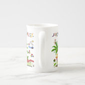 Kerstmis Mok, zomerstrand Santa Porselein Kop (Achterkant)