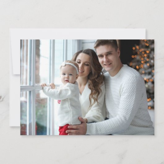 Kerstmis Monochrome Winter Landschap Fotokaart Feestdagenkaart (Voorkant)