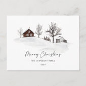 Kerstmis Monochrome Winter Landschap Niet Foto Briefkaart (Voorkant)