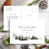 Kerstmis Monochrome Winter Landschap Niet Foto Briefkaart