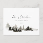 Kerstmis Monochrome Winter Landschap Niet Foto Briefkaart (Voorkant)