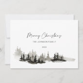 Kerstmis Monochrome Winter Landschap Niet Foto Feestdagenkaart (Voorkant)