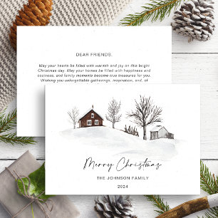 Kerstmis Monochrome Winter Landschap Niet Foto Feestdagenkaart