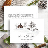 Kerstmis Monochrome Winter Landschap Niet Foto Feestdagenkaart