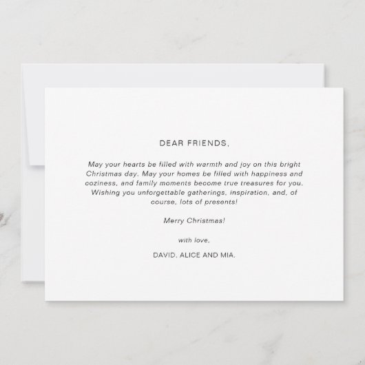 Kerstmis Monochrome Winter Landschap Niet Foto Feestdagenkaart (Achterkant)