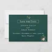 Kerstmis Monogram Bruiloft Save The Date (Voorkant)
