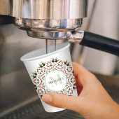 Kerstmis Monogram Familie groen gebladerte krans Papieren Bekers