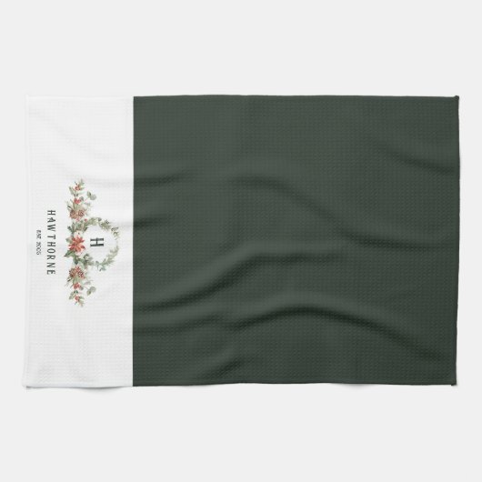 Kerstmis: Monogram feestdag Theedoek (Horizontaal)