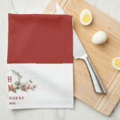 Kerstmis: Monogram feestdag Theedoek (Quarter Fold)