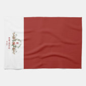 Kerstmis: Monogram feestdag Theedoek (Horizontaal)