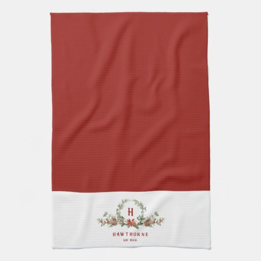Kerstmis: Monogram feestdag Theedoek (Verticaal)