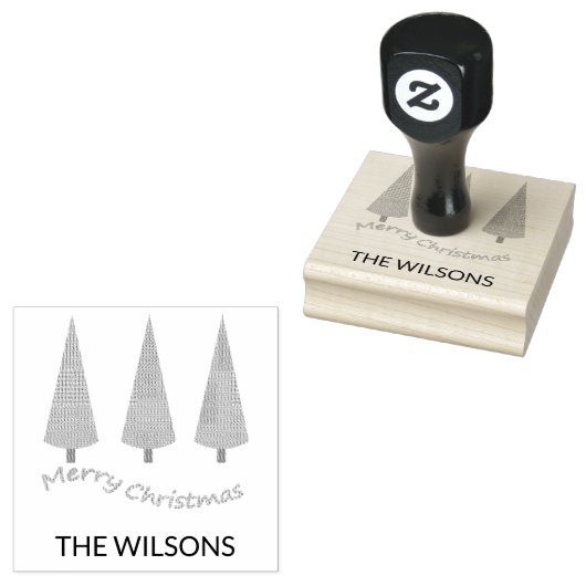 Kerstmis Monogram Kerstboom Rubberstempel (Gestempeld)
