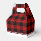 Kerstmis Monogram Krans Buffalo Plaid Bedankdoosjes (Achterkant)