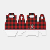 Kerstmis Monogram Krans Buffalo Plaid Bedankdoosjes (Uitgevouwen)