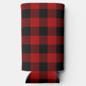 Kerstmis Monogram Krans Buffalo Plaid Seltzer Blikjeskoeler (Achterkant)