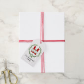 Kerstmis Monogram Krans Cadeaubijsluiter Cadeaulabel (Met Touw)
