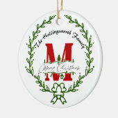 Kerstmis Monogram Krans Ornament (Links)