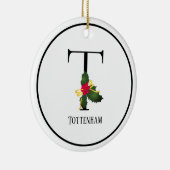 Kerstmis Monogram Letter T Persoonlijk Keramisch Ornament (Rechts)