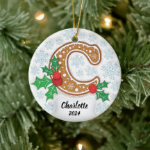 Kerstmis Monogram Ornament met Letter C