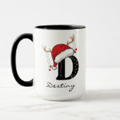 Kerstmis Monogram Persoonlijke Beker voor Vrienden Mok (Links)