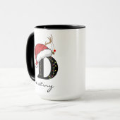 Kerstmis Monogram Persoonlijke Beker voor Vrienden Mok (Voorkant links)