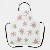 Kerstmis monogram Schattige Kleurrijke Sneeuwvlok Schort (Voorkant)