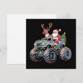 Kerstmis Monster Truck Kerstman Rendier Vakantie Feestdagenkaart (Voorkant / Achterkant)