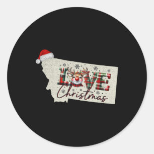 Kerstmis Montana Xmas Staatskaart Montana Kerstmis Ronde Sticker