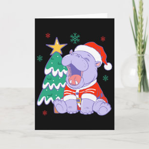 Kerstmis Moo Deng Kerstboom Pyjama's Cute Kind Mei Kaart