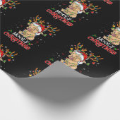 Kerstmis Mooey Merry Xmas Highland Koe, overeenkom Cadeaupapier (Hoek)