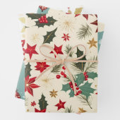 Kerstmis mooi glitterpatroon inpakpapier vel (In situ)