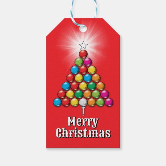 Kerstmis Mooie Golf Monogram Ontwerp Cadeaulabel (Voorkant)