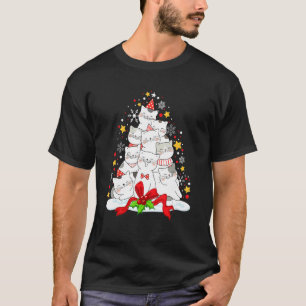 Kerstmis Mooie Kat Lelijke Kerst Pyjama Kat T-shirt