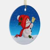 Kerstmis Mooie Sneeuwman Keramische Versiering Keramisch Ornament (Rechts)