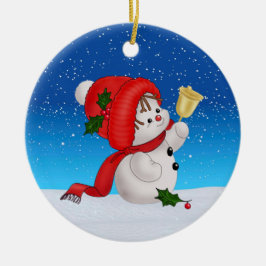 Kerstmis Mooie Sneeuwman Keramische Versiering Keramisch Ornament
