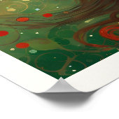 Kerstmis Mooie Vrouw met Bruin Haar Poster (Hoek)