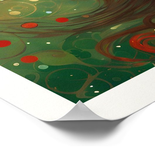 Kerstmis Mooie Vrouw met Bruin Haar Poster (Hoek)