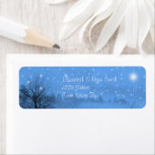 Kerstmis, mooie winternacht, vrede op aarde etiket (Insitu)