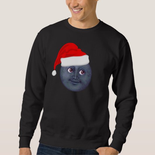 Kerstmis Moon Emoji Pull Over Sweatshirt (Voorkant)