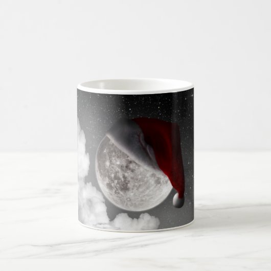 Kerstmis Moon met pet voor kerstmis Koffiemok (Center)