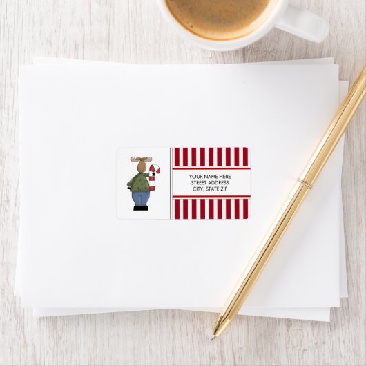 Kerstmis Moose Adres dat de Etiketten van de Verze (Insitu)