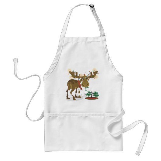 Kerstmis Moose~ Apron Standaard Schort (Voorkant)