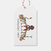 Kerstmis Moose Cute Funny Christmoose Cadeaulabel (Voorkant)