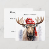 Kerstmis Moose Kaart (Voorkant / Achterkant)