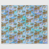 Kerstmis Moose kleiner papier voor het ompakken (Vlak)
