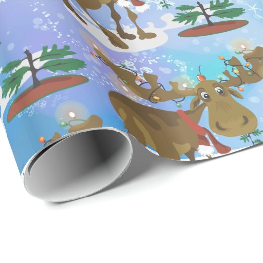 Kerstmis Moose kleiner papier voor het ompakken (Rol Hoek)