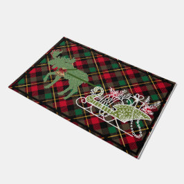 Kerstmis Moose Topiary Sleigh Doormat Welcome Mat