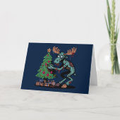 Kerstmis Moose Zombie Kaart (Voorkant)