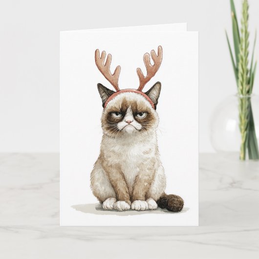 Kerstmis Mopperkat Feestdagen Kaart (Voorkant)